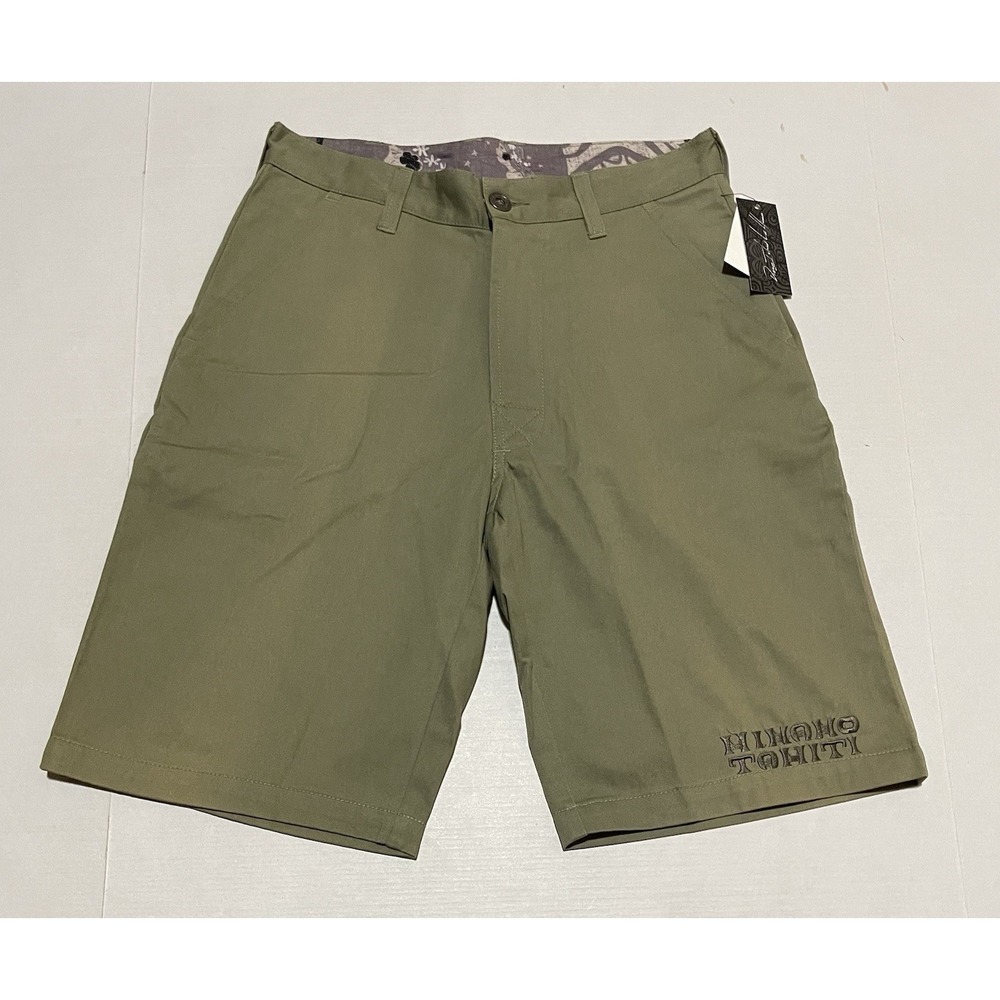 Hinano Tahiti‎ Cotton Catch Shorts Mens 28 X 11 Army Green Casual Chino NWT Surf